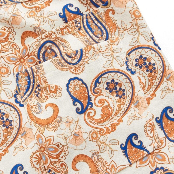 MOTF Paisley Wide Leg Pants - Cream and Orange - Picture 5 of 13